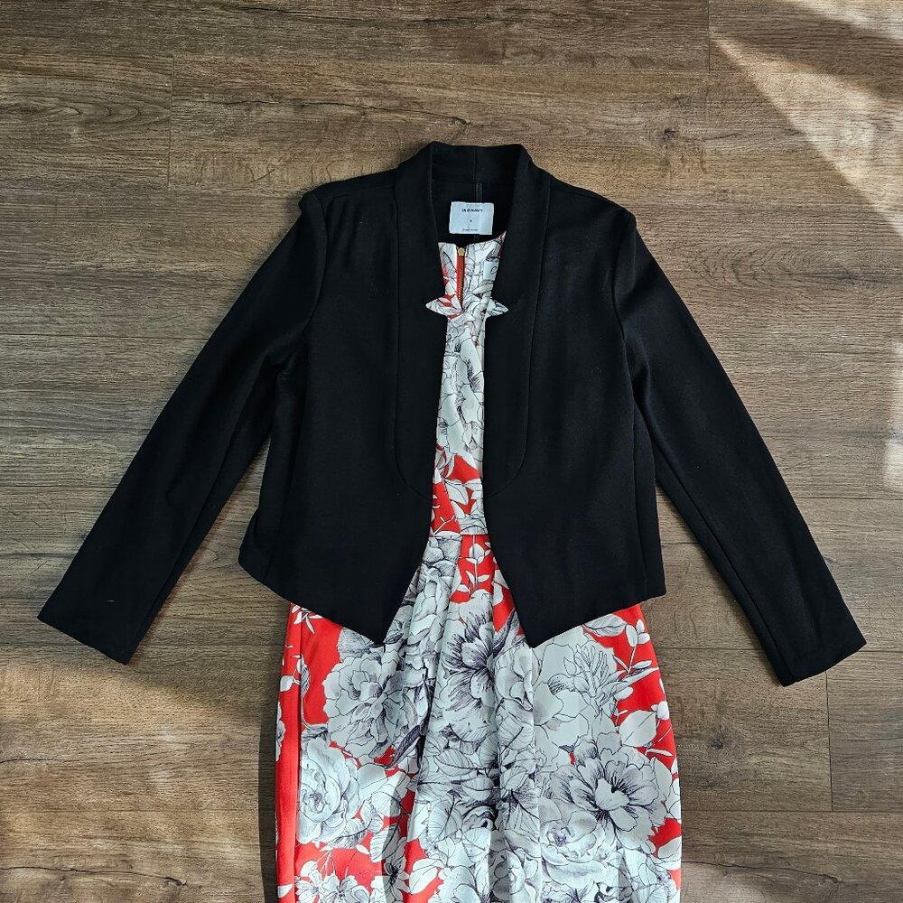 Old Navy Knit Open Front Blazer Black Medium